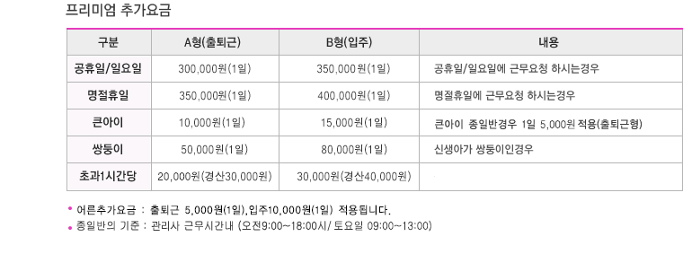 프리미엄추가요금