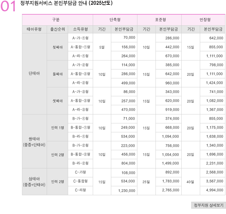 추가선택서비스 이용요금안내